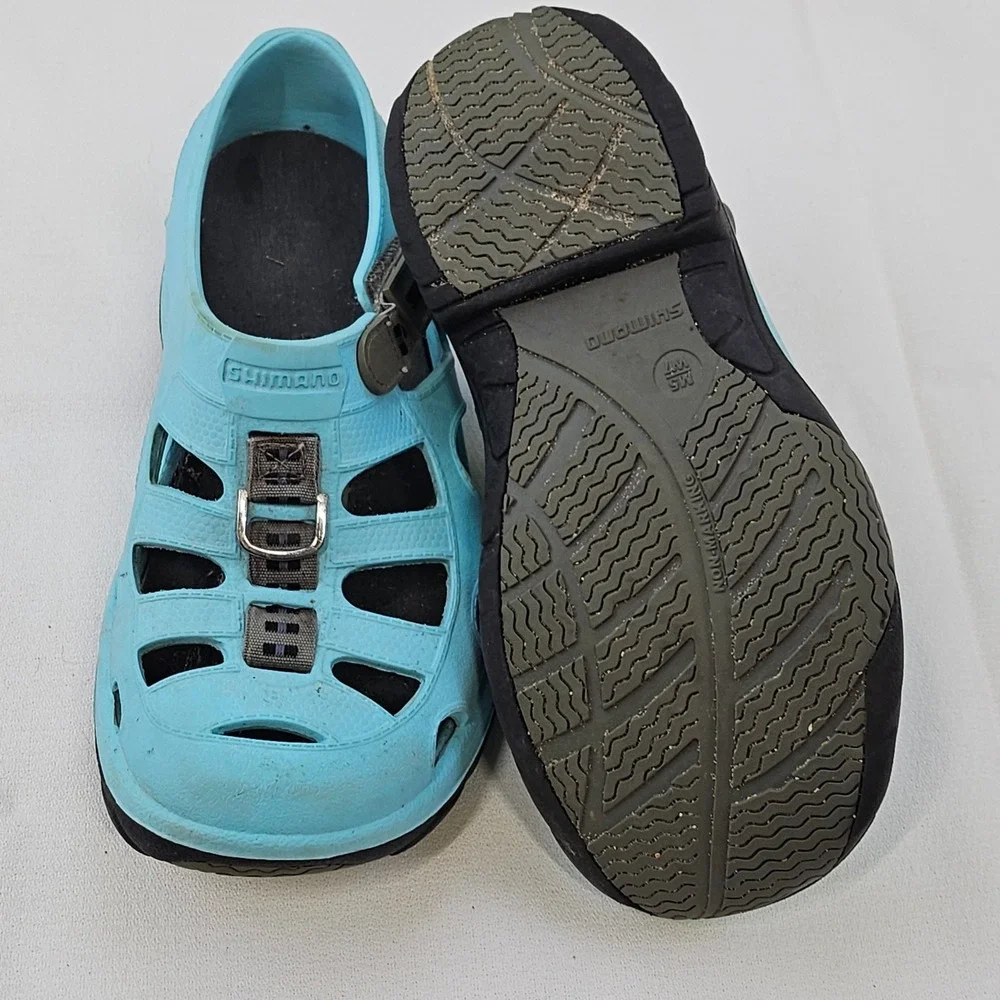 Shimano Evair Marine Shoes Light‎ Blue Fishing Boating Sandals Mens 5 Womens 7